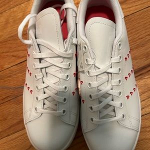 Adidas Stan smith white with red hearts sneakers